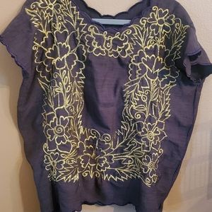 Womens Mexican Embroidered Blouse